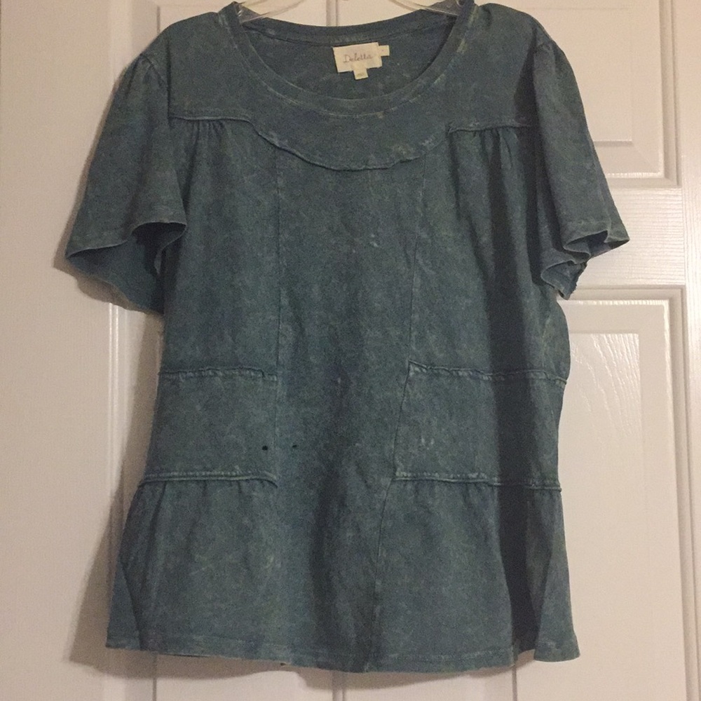 acid washed peplum tee